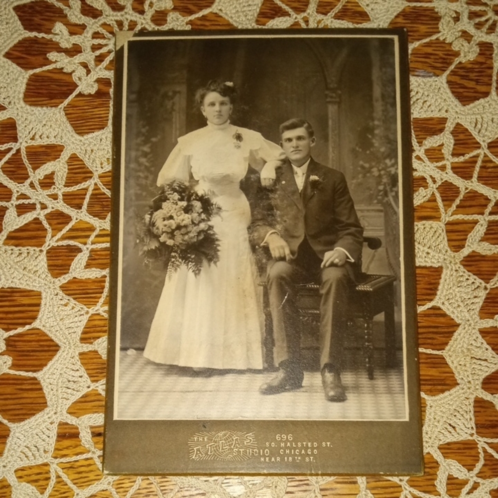 Vintage Black and White Wedding Photograph